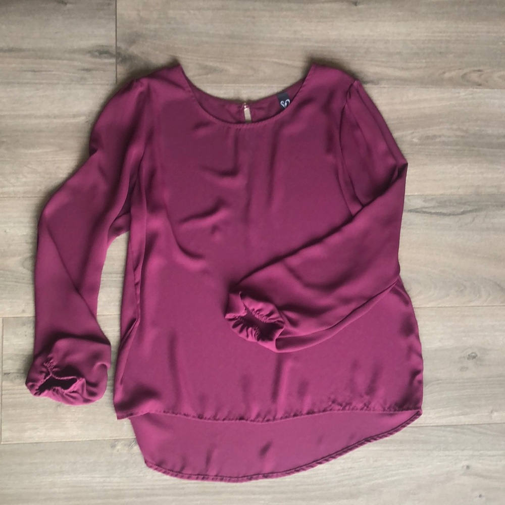 Windsor burgundy business casual chiffon top size S/M